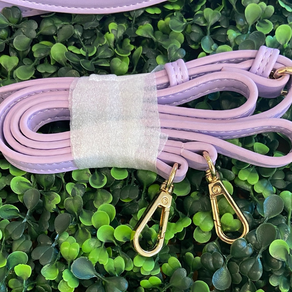 Olga Berg Lilac Top-Handle Mini Bag with Gold Hardware - Picture 3 of 7